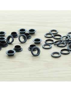 Beutel mit 100 Ösen mit Unterlegscheiben 8 mm - Schwarz
