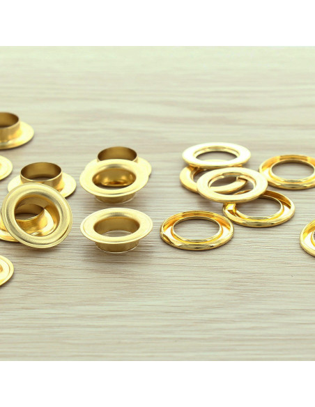 Beutel mit 100 Ösen mit Unterlegscheiben 14 mm - Gold