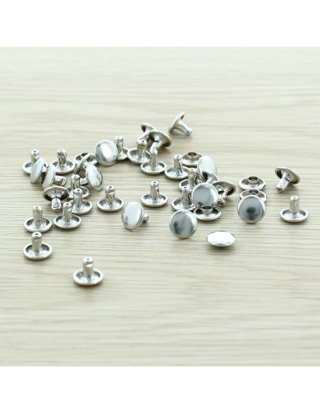 Beutel mit 100 günstigen Nieten 9 mm - Silber