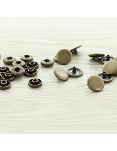 Beutel mit 100 Anorak-Druckknöpfen - 15 mm Bronze