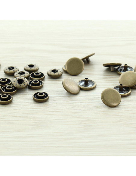Beutel mit 100 Anorak-Druckknöpfen - 15 mm Bronze