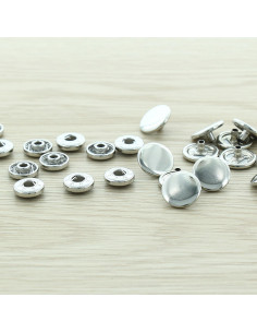 Beutel mit 100 Anorak-Druckknöpfen - 15 mm Silber