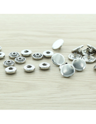Beutel mit 100 Anorak-Druckknöpfen - 15 mm Silber