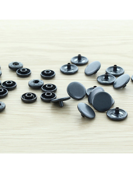 Beutel mit 100 Anorak-Druckknöpfen - 15 mm schwarz