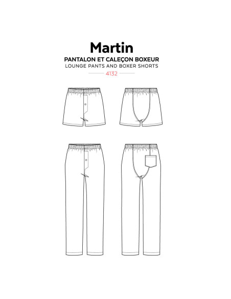 Hosen- und Boxershorts-Schnittmuster Martin - Jalie 4132