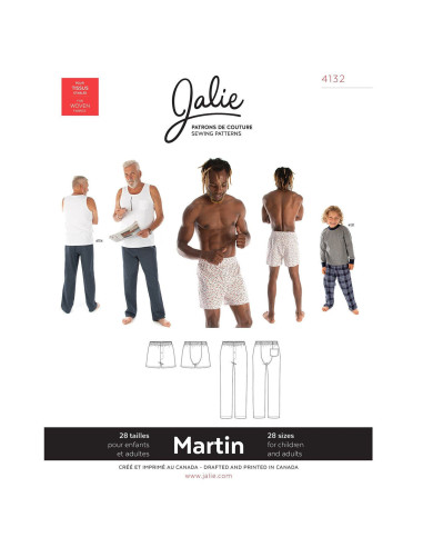 Hosen- und Boxershorts-Schnittmuster Martin - Jalie 4132