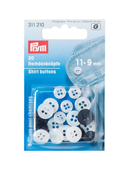 Knöpfe für Hemden in Perlmuttoptik