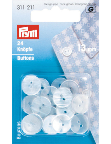 Imitations-Perlmuttknöpfe für Blusen - 13 mm
