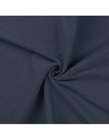 Rippstrick-Jersey-Stoff - Denimblau