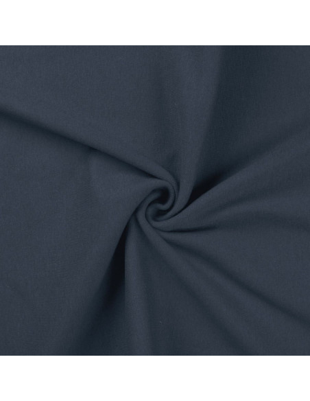 Rippstrick-Jersey-Stoff - Denimblau