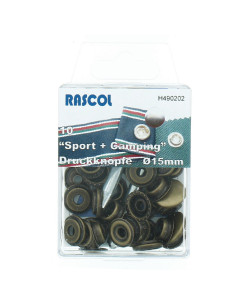 Packung mit 10 Sport-Druckknöpfen Camping Rascol - 15 mm Bronze