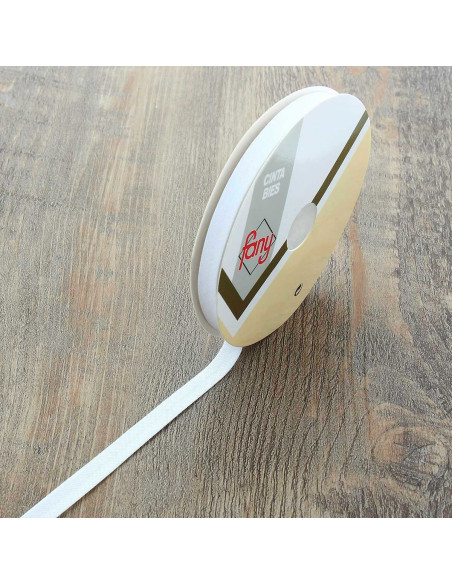 Bügelbares Quilt-Schrägband - Rolle mit 10 Metern - Weiß
