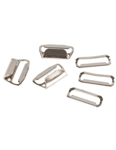 Flache Verschlussklammern für Röcke 25 mm Silber Bohin