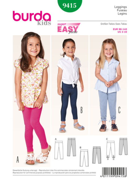 Leggings-Schnittmuster - Burda 9415