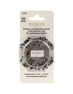 Schachtel mit 100 extra langen schwarzen Glaskopfstecknadeln von Bohin