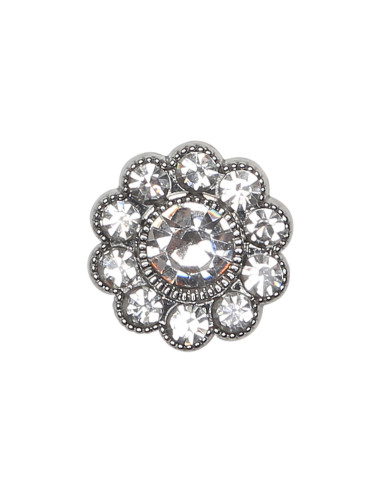 Set mit 4 Strass-Diamantknöpfen 17 mm - Weiß