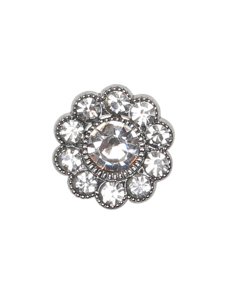Set mit 4 Strass-Diamantknöpfen 17 mm - Weiß