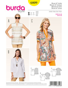 Blusen- und Tunikaschnittmuster - Burda 6809