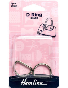 Set aus 2 D-Ringen - Silber 20 mm