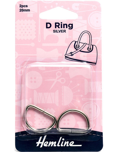 Set aus 2 D-Ringen - Silber 20 mm