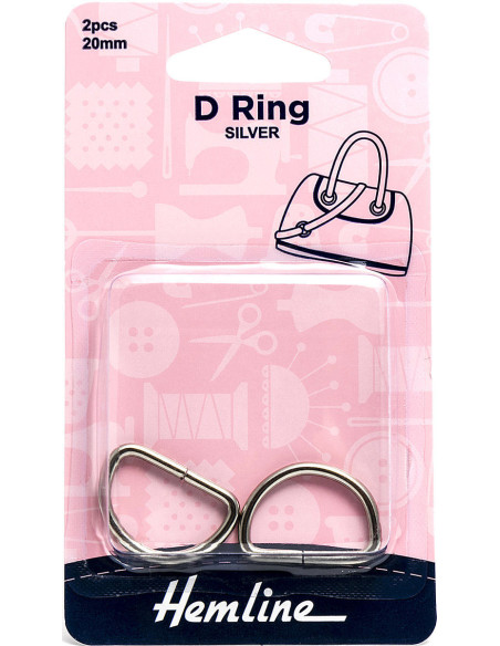 Set aus 2 D-Ringen - Silber 20 mm