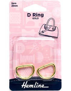 Set aus 2 D-Ringen - Gold 20 mm