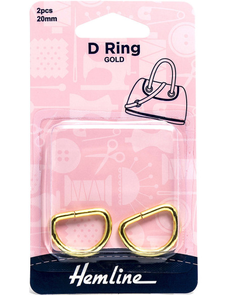 Set aus 2 D-Ringen - Gold 20 mm