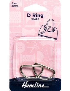 Set aus 2 D-Ringen - Silber 25 mm