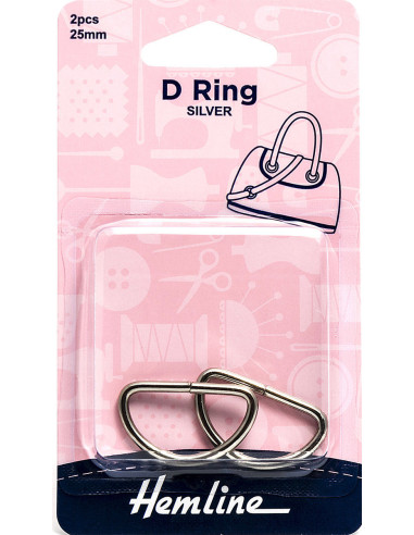Set aus 2 D-Ringen - Silber 25 mm