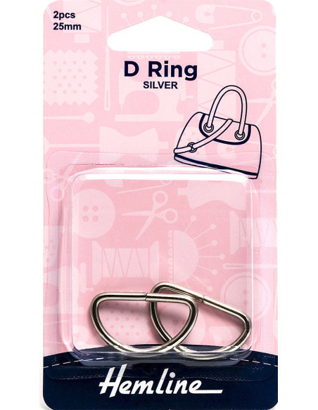 Set aus 2 D-Ringen - Silber 25 mm