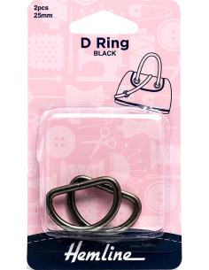 Set aus 2 D-Ringen - Schwarz 25 mm