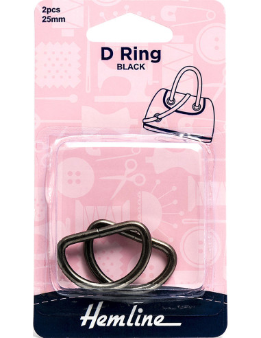 Set aus 2 D-Ringen - Schwarz 25 mm