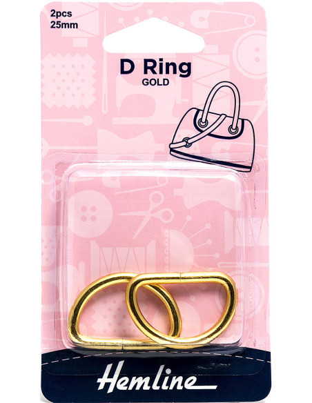 Set aus 2 D-Ringen - Gold 25 mm