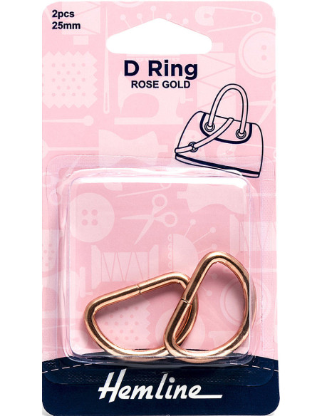 Set aus 2 D-Ringen - Roségold 25 mm
