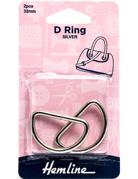 Set aus 2 D-Ringen - Silber 32 mm