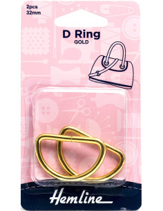 Set aus 2 D-Ringen - Gold 32 mm