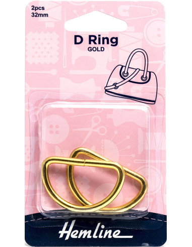 Set aus 2 D-Ringen - Gold 32 mm
