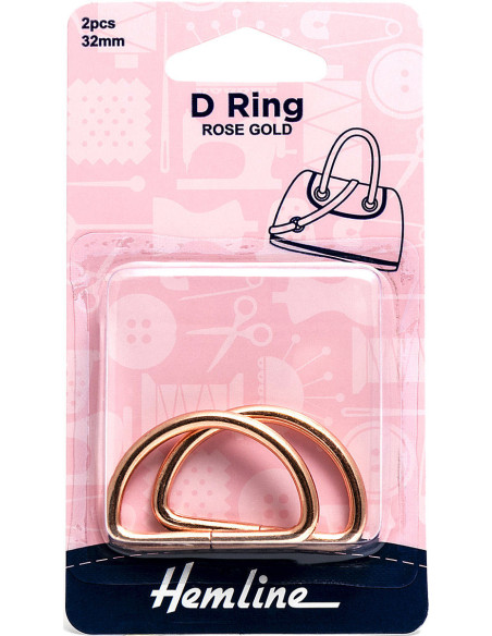 Set aus 2 D-Ringen - Roségold 32 mm