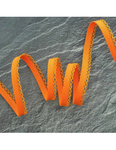 Gefaltetes Schrägband mit Pünktchen - Orange