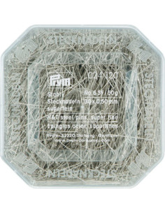 Schachtel mit 50 g superfeinen Prym-Nadeln