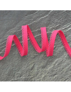 Gefaltetes Schrägband mit Picot - Fuchsia