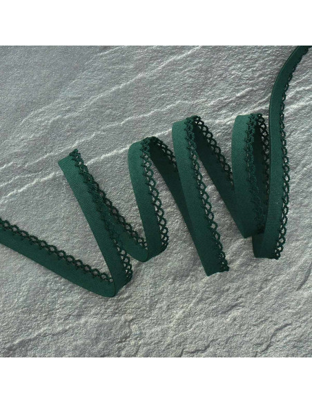 Gefaltetes Schrägband mit Zacken - Tannengrün