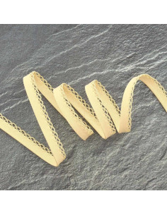 Gefaltetes Schrägband mit Zacken - Beige