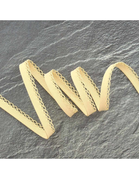 Gefaltetes Schrägband mit Zacken - Beige