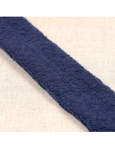 Schrägband Frottee - Marineblau