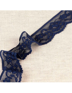Elastische Spitzenblume - Marineblau