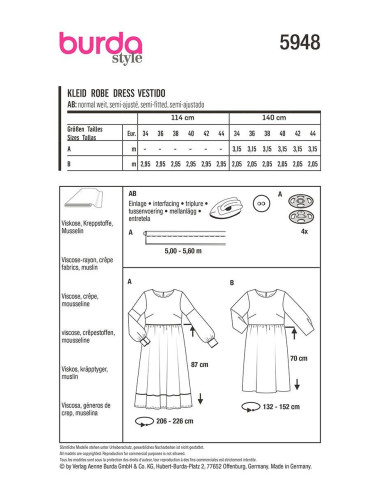 Kleidmuster - Burda 5948