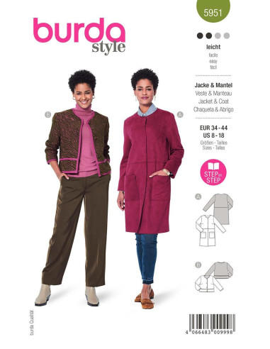 Jacken- und Mantelschnittmuster - Burda 5951