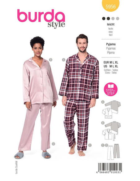 Pyjama-Schnittmuster - Burda 5956
