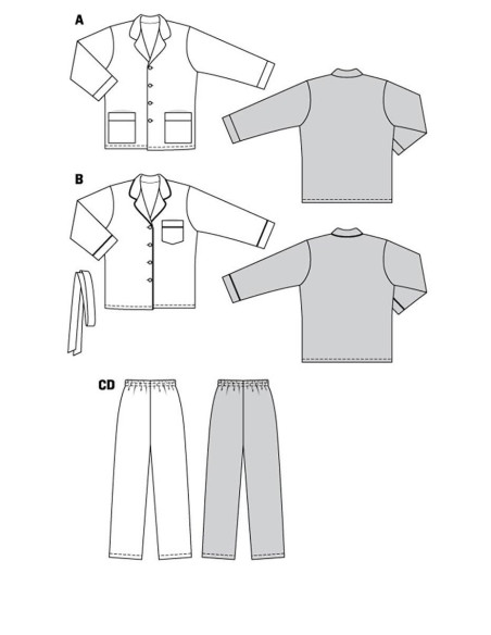 Pyjama-Schnittmuster - Burda 5956